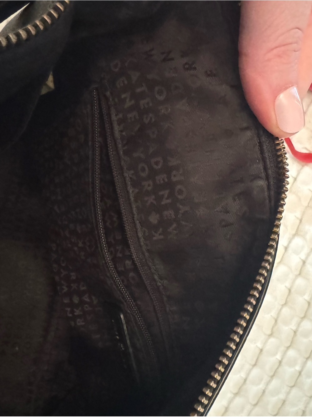 kate spade Black Pebbled Leather Shoulder Bag with Detachable Strap - Picture 5 of 8